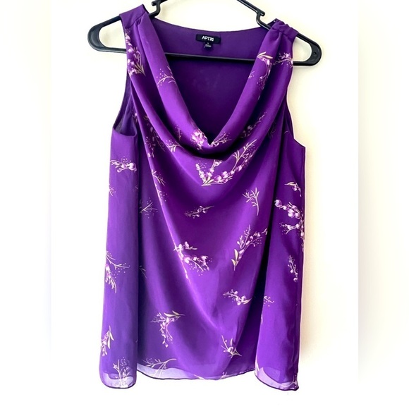 APT, Purple Floral Blouse size Small - Picture 1 of 2